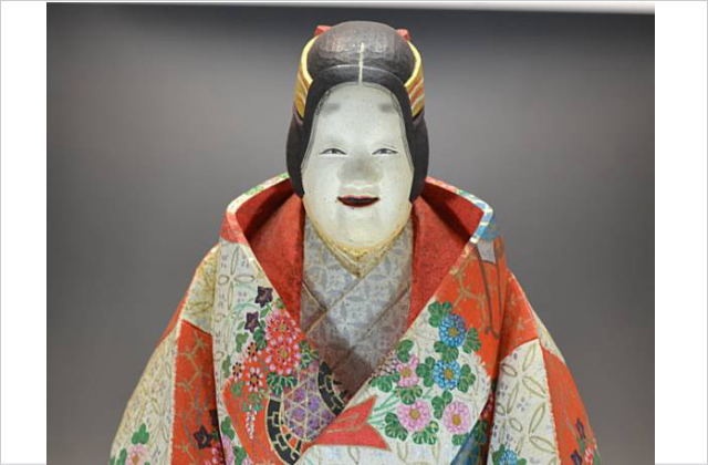奈良人形 一刀彫 正東作・小面能面・木彫高さ約42cm